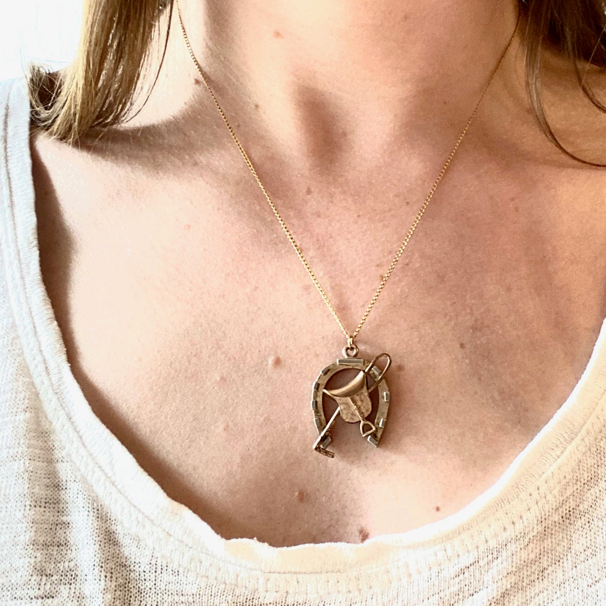 Equestrian Themed Gold Filled Pendant