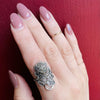 Romantic Marcasite Spangled Rose Ring