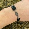 Deco Onyx and Marcasite Sterling Bracelet