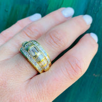 Chunky 18k Gold and Diamond Band