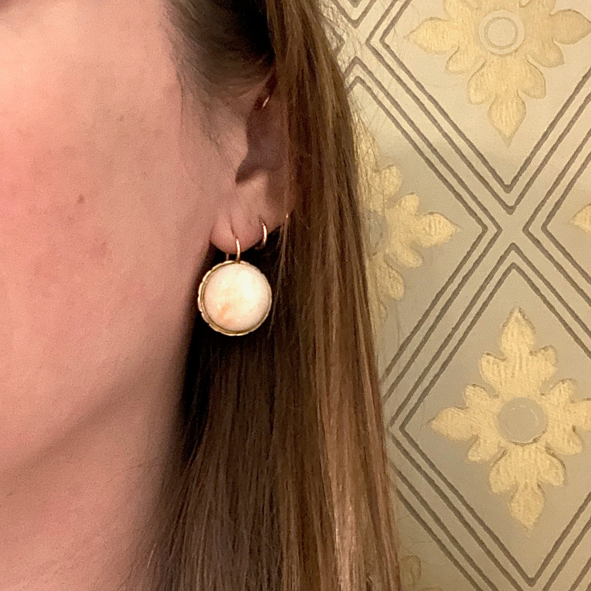 Romantic & Graphic Organic Cabochon Gem Earrings