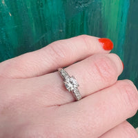 Sparkling 1940s White Gold & Diamond Engagement Ring