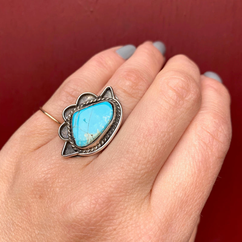 Abstract "Eye" Ring in Turquoise & Silver