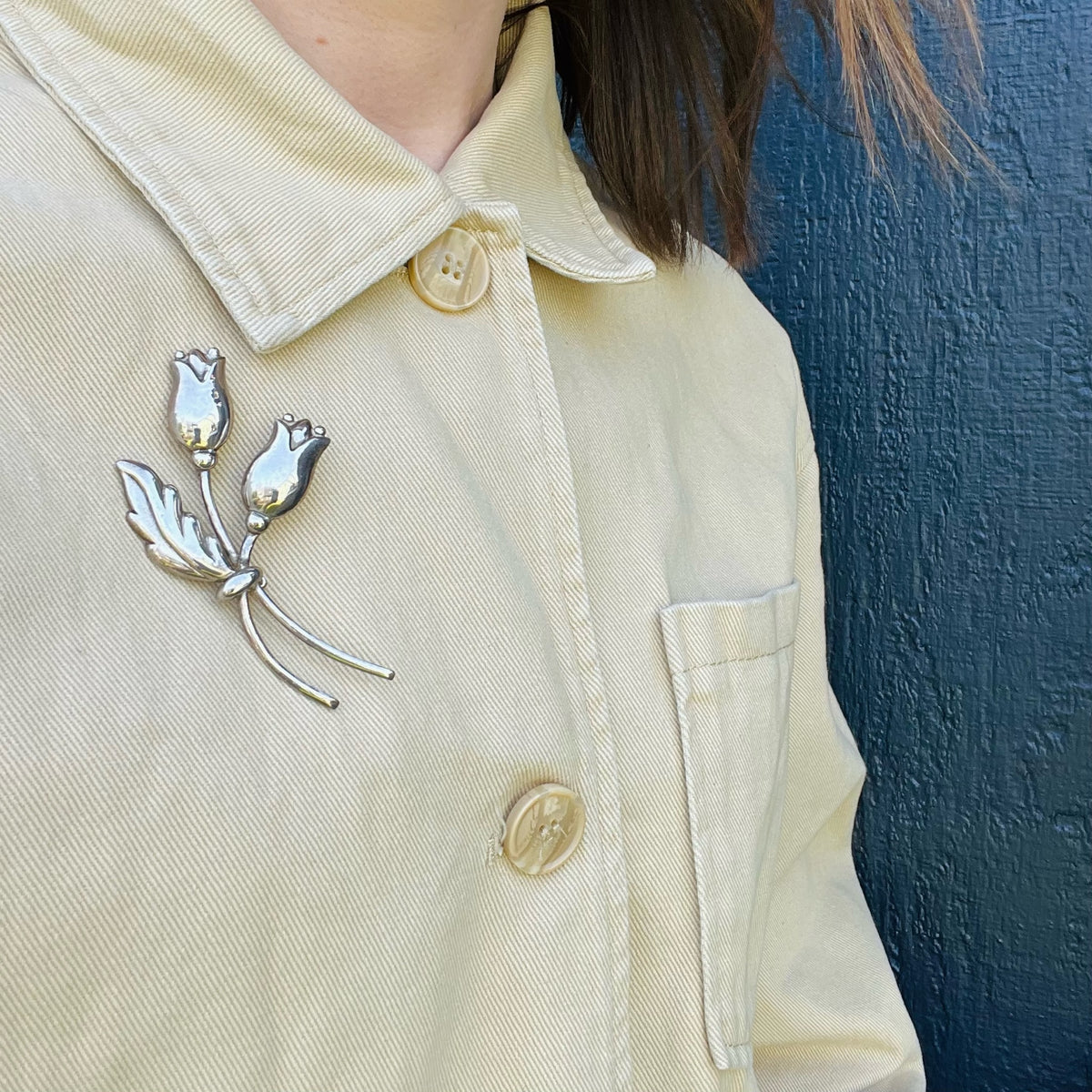 Playful Nosegay Sterling Brooch by Coro