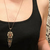Antique Pink Tourmaline and Pearl Necklace