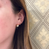 Petite Vintage Diamond Studs in White Gold