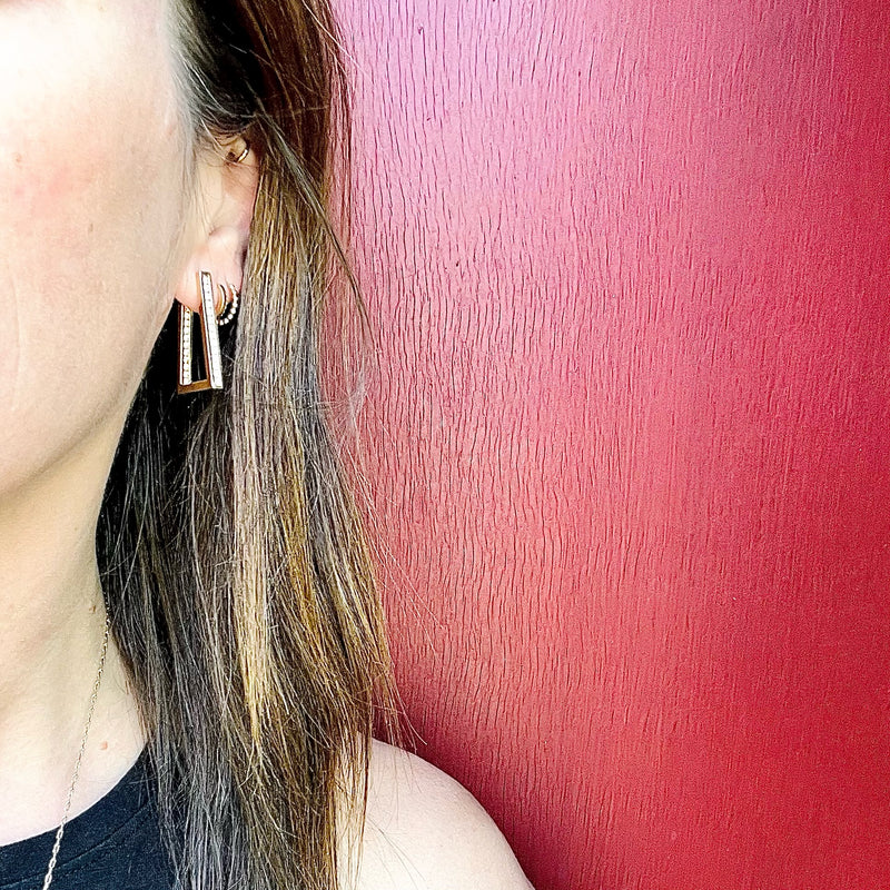 Fabulous Angular Hoops with Channel Set Diamonds
