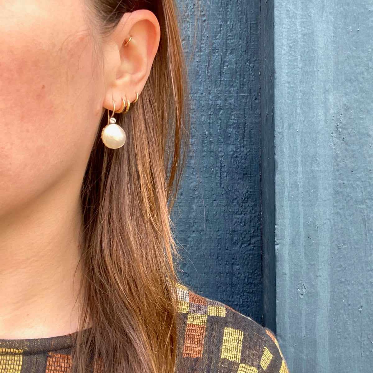 Luminous Mabé Pearl & Diamond Earrings