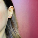Striking 0.30tcw Carre Diamond Stud Earrings in Rose Gold