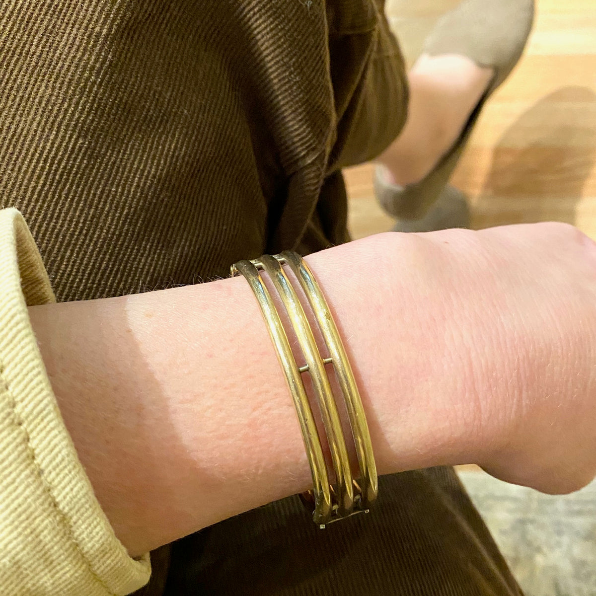 1900s Three Bar Gold Filled Bangle
