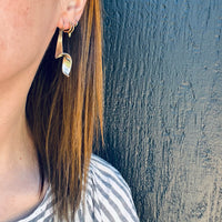 Modernist Rippling Ribbon Sterling Earrings