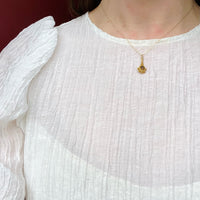 Etruscan Revival Gold Filigree & Garnet Necklace