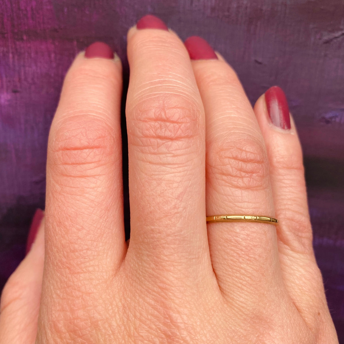 Mellow Old Gold Flower Wedding Band