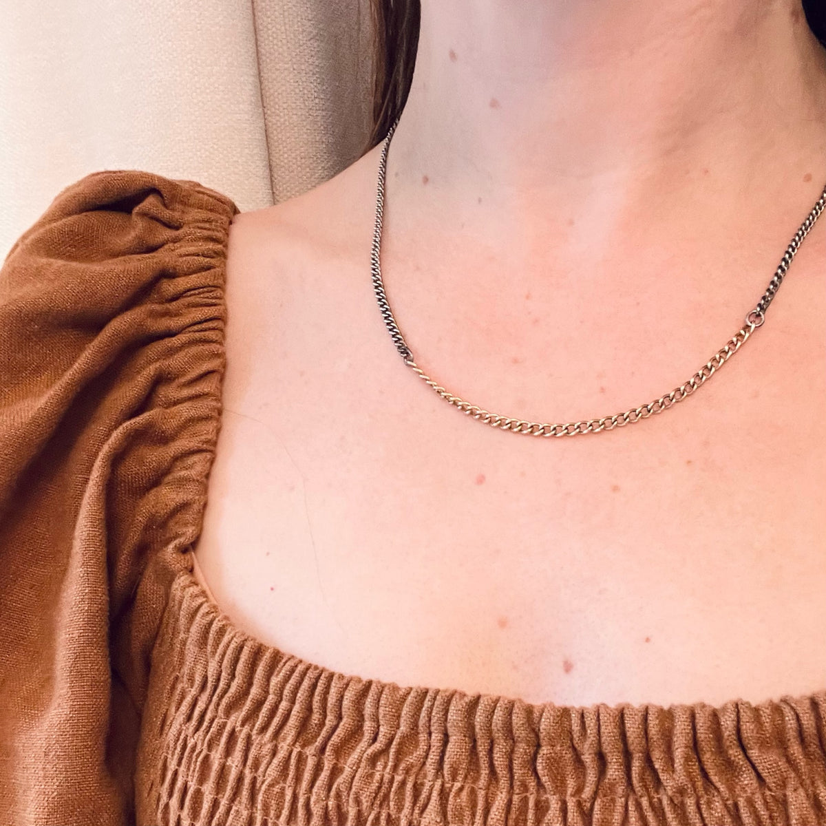Perfect Sterling & Gold Curb Married Chain by Ancient Influences
