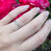 Bright 14k White Gold Forget Me Not Wedding Band
