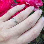 Bright 14k White Gold Forget Me Not Wedding Band