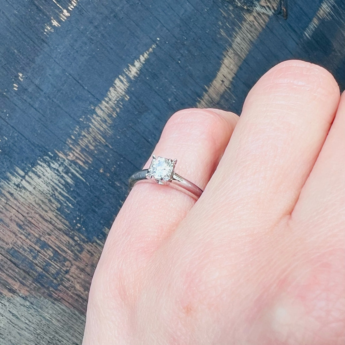 Vintage 1940's Platinum Solitaire