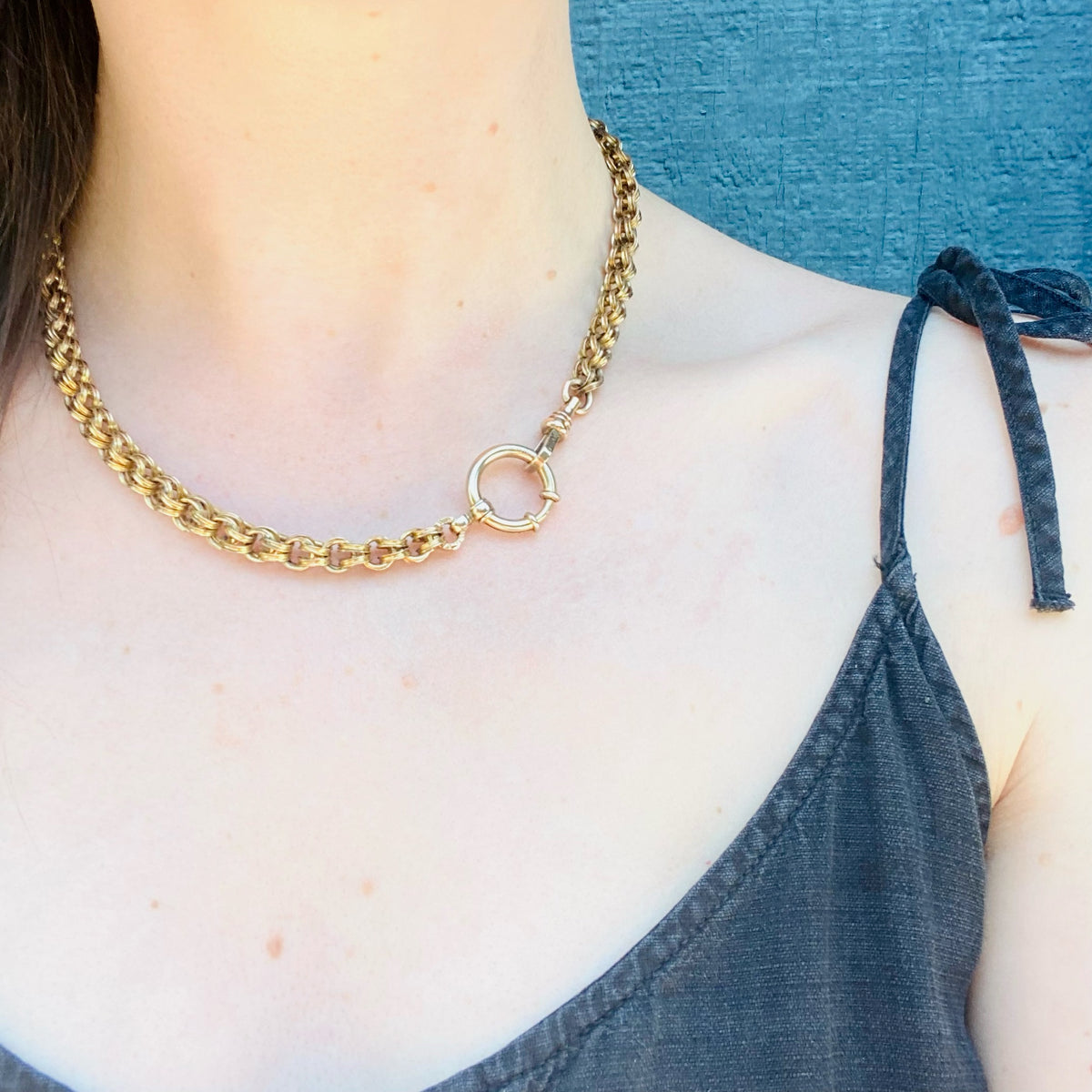 Big Fancy Chain Big Bolt Ring Necklace by AI