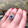 Charming Sapphire & Diamond Floral Cluster Ring