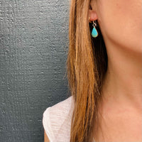 Teardrops of Sky Blue Turquoise Dangle Earrings
