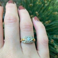 Pretty 1930s Two Tone Diamond Engagement Ring