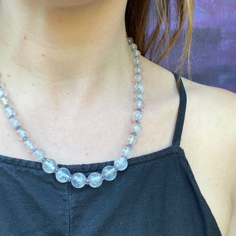 Delicate Purple Amethyst Bead Necklace