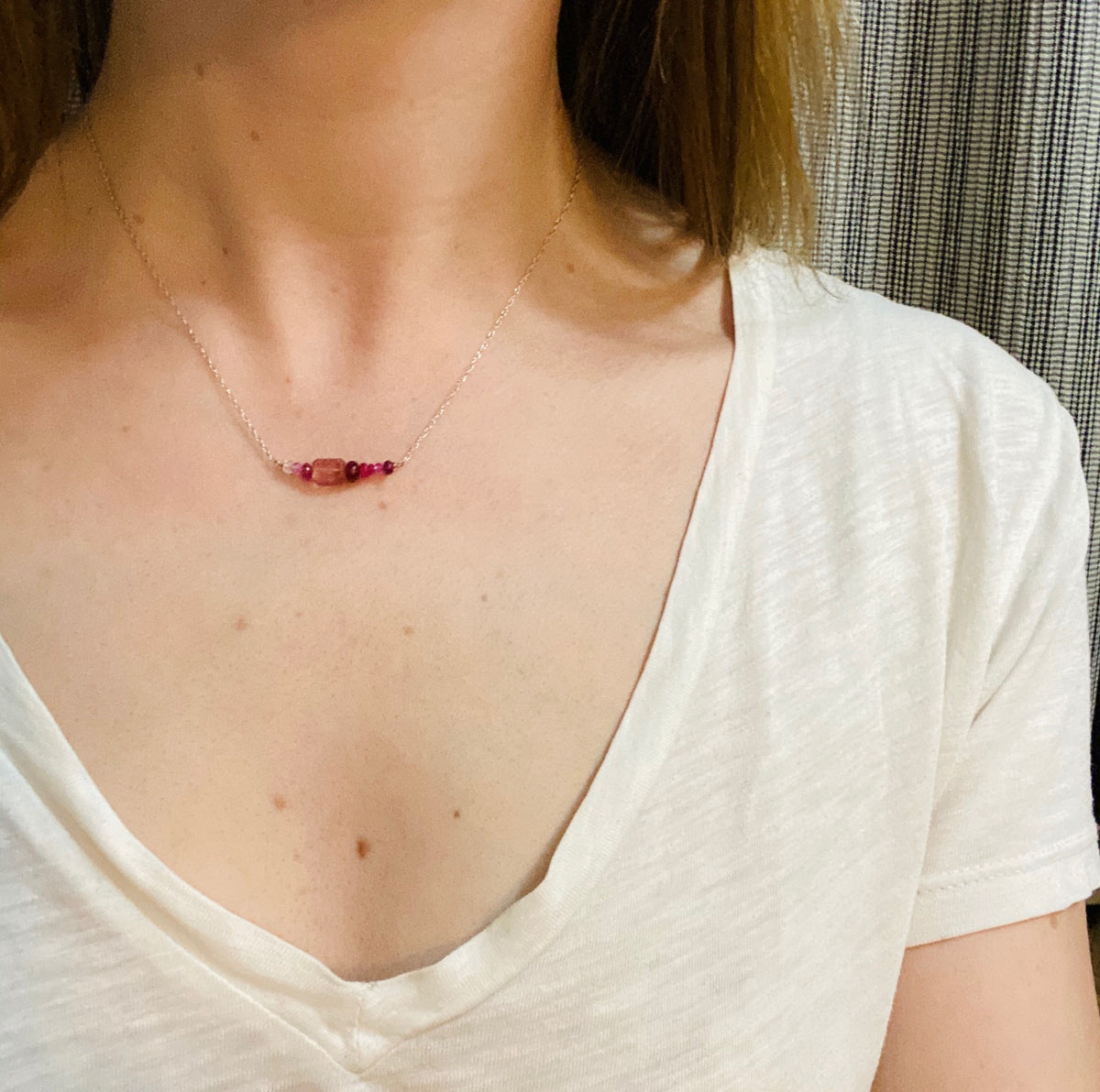 Olio Arc Necklace in Reds & Pinks by brunet