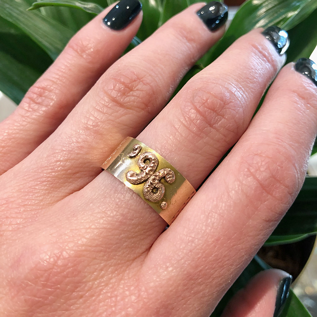 1896 Date Ring Rose and Yellow Gold