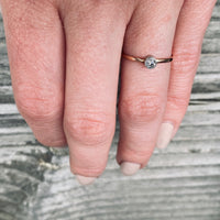 Orbit Petite Platinum & Rose Gold Diamond Solitaire