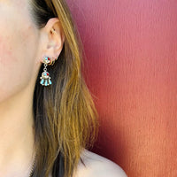 Sunface Earrings with Lovely Lapidary Work