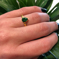 The 22k Gold Tsavorite Garnet Solitaire Pear by GSL
