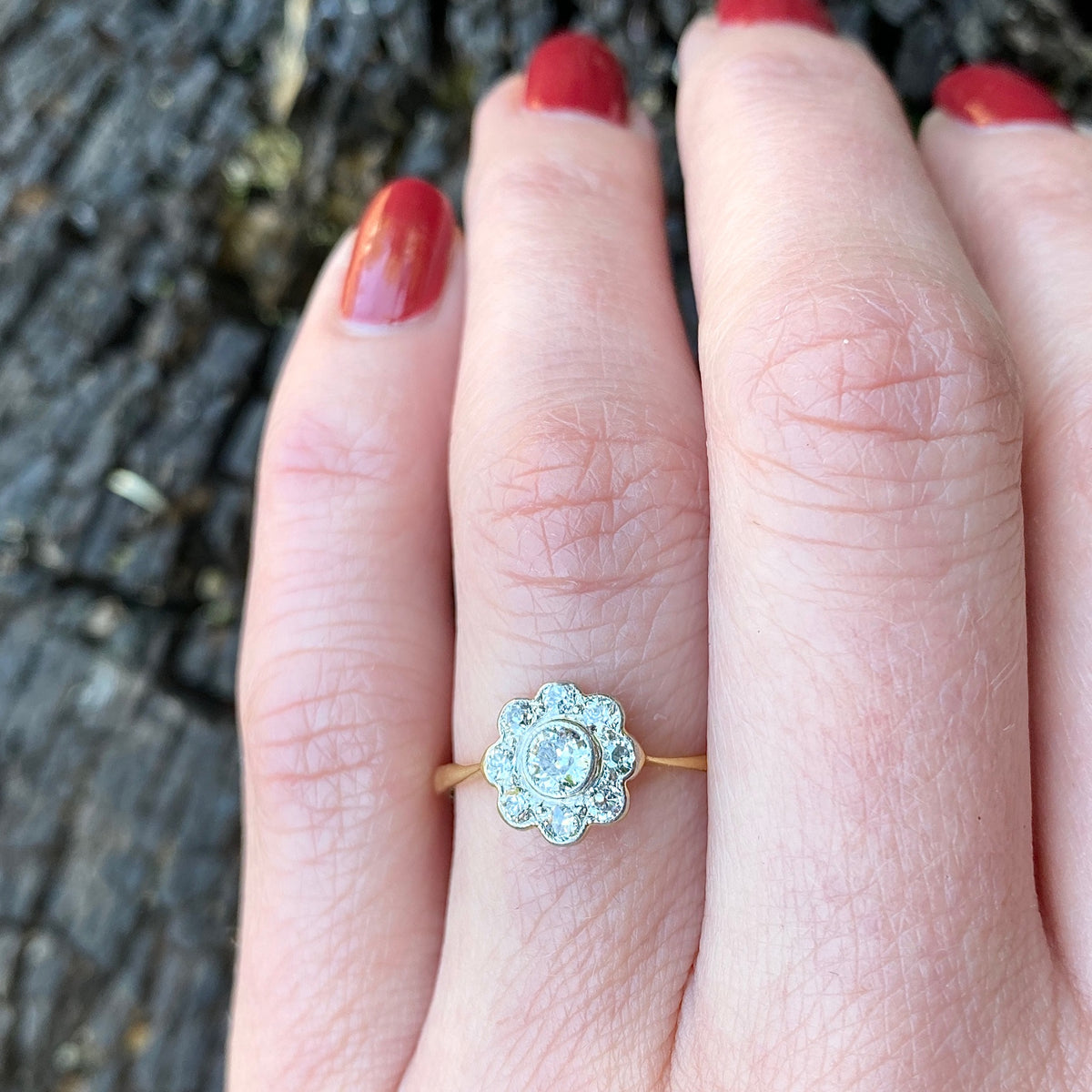 The Deluxe Diamond Daisy Halo Ring
