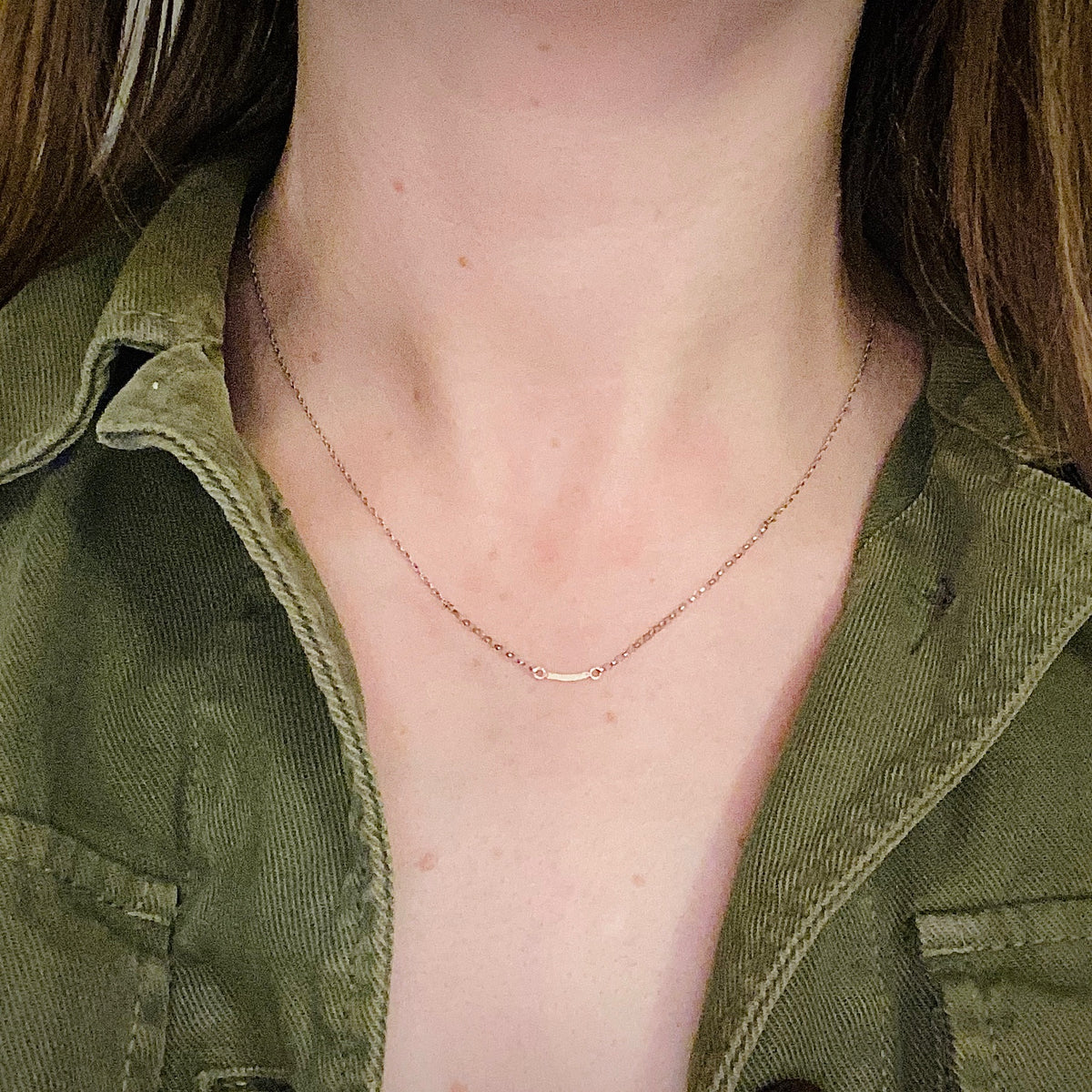 Forged Gold Bar Necklace by brunet