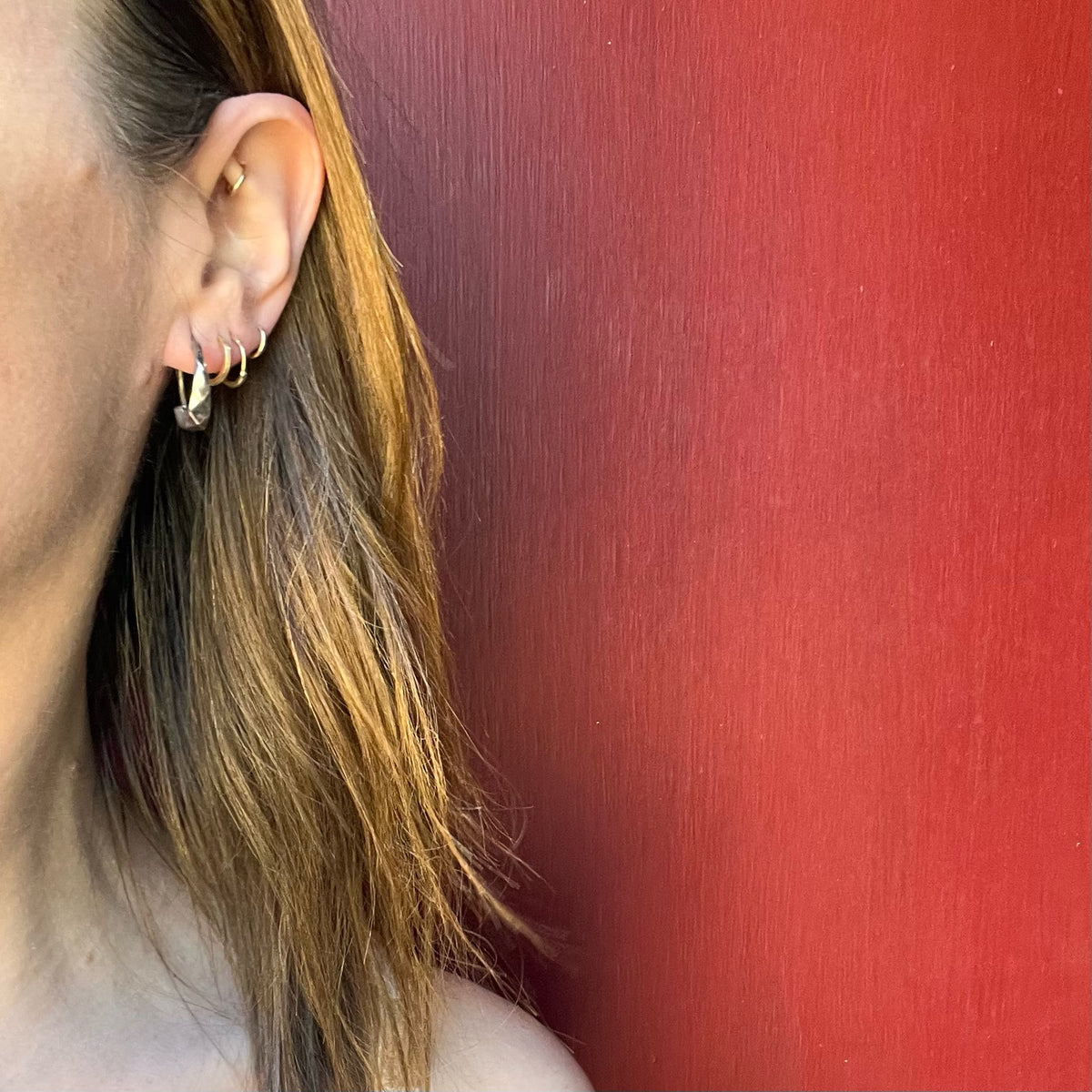 Antique Little Crescent Gold Filled Hoops