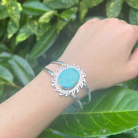 Flaming Sun Silver & Turquoise Mexico City Cuff