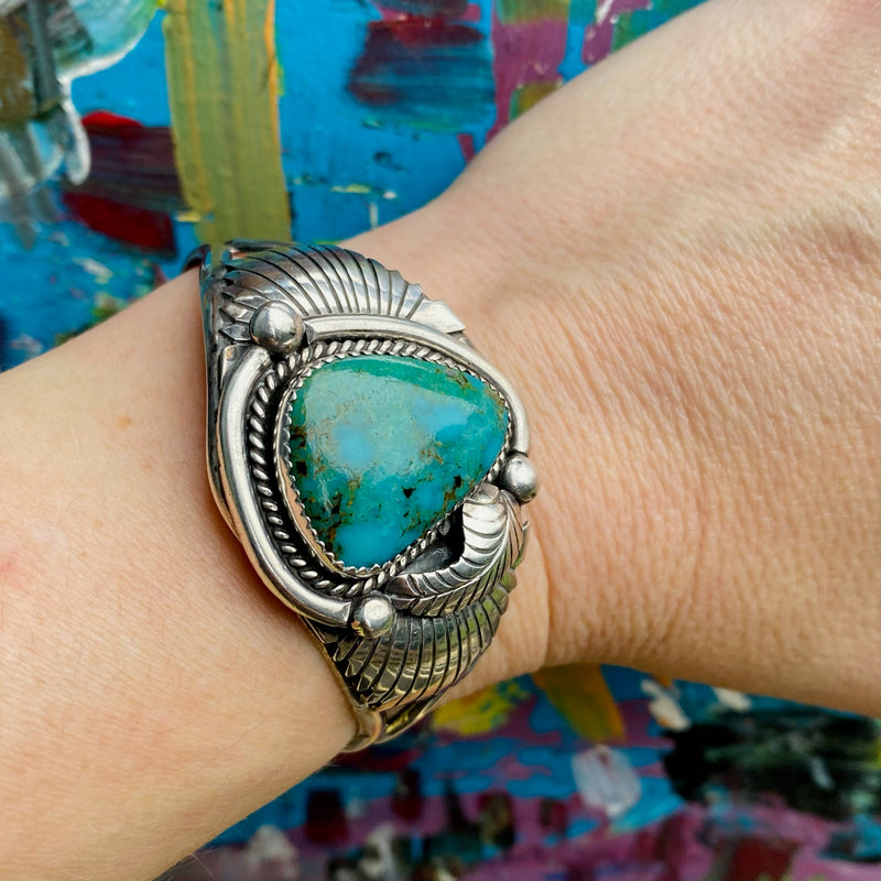 Wee Showstopper Navajo Silver & Turquoise Cuff