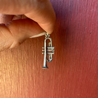 Jazzy Sterling Silver Trumpet Charm