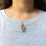 Antique Grape Pendant Pink Pearls Diamond and Gold