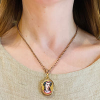 Enameled Woman Victorian Locket