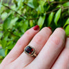 Emerald Cut Garnet in Art Deco Gold Ring