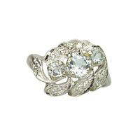 Vintage Aquamarine and Diamond Ring