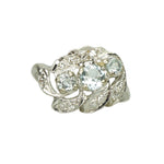 Vintage Aquamarine and Diamond Ring