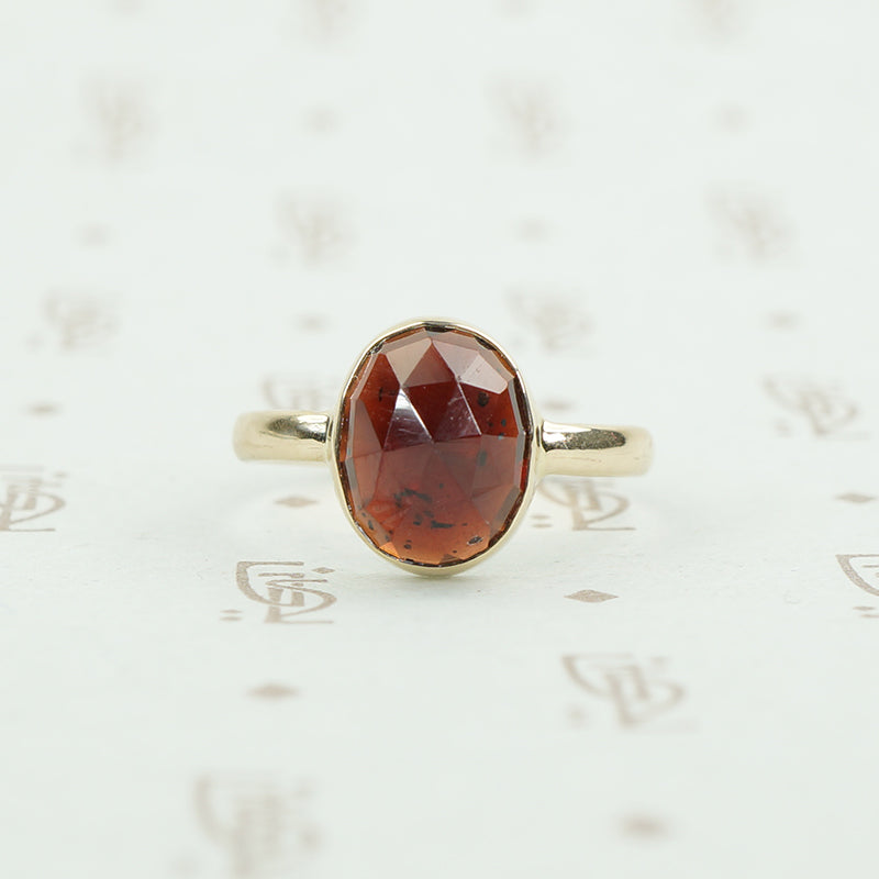 Oval Rose Cut Garnet Solitaire by GSL