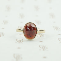 Oval Rose Cut Garnet Solitaire by GSL