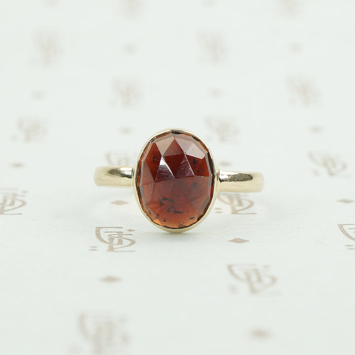 Oval Rose Cut Garnet Solitaire by GSL