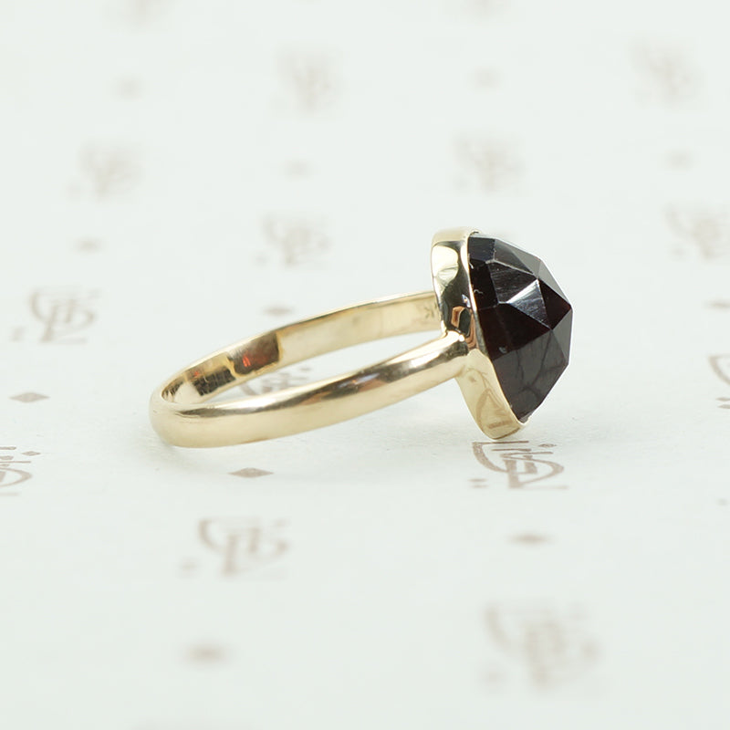 Oval Rose Cut Garnet Solitaire by GSL