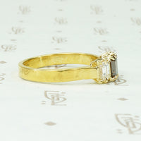 Bespoke 22k Cognac Emerald Cut Diamond Ring