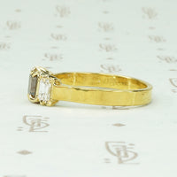 Bespoke 22k Cognac Emerald Cut Diamond Ring