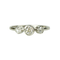 Orbit Three Stone Platinum Diamond Ring - Gem Set Love