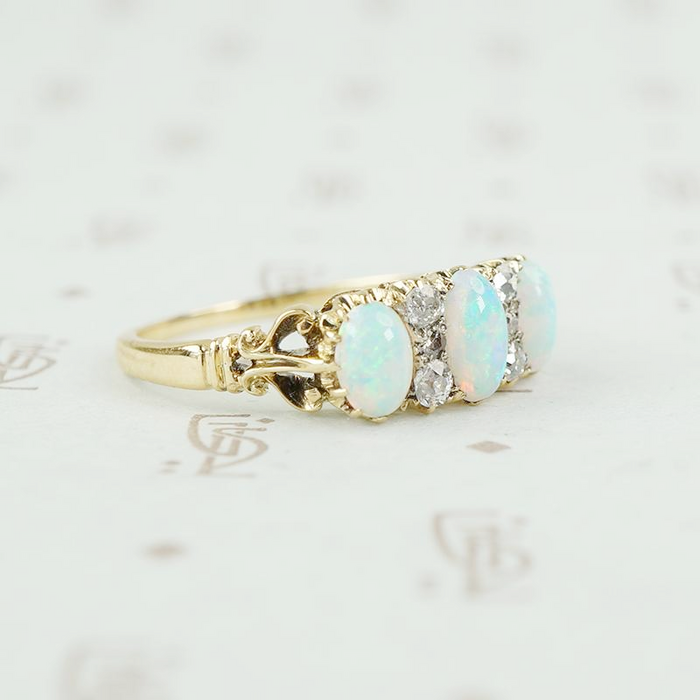 vintage opal diamond ring